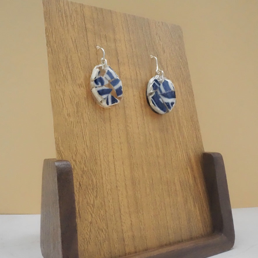 Revived Ceramic Serving Bowl Earrings