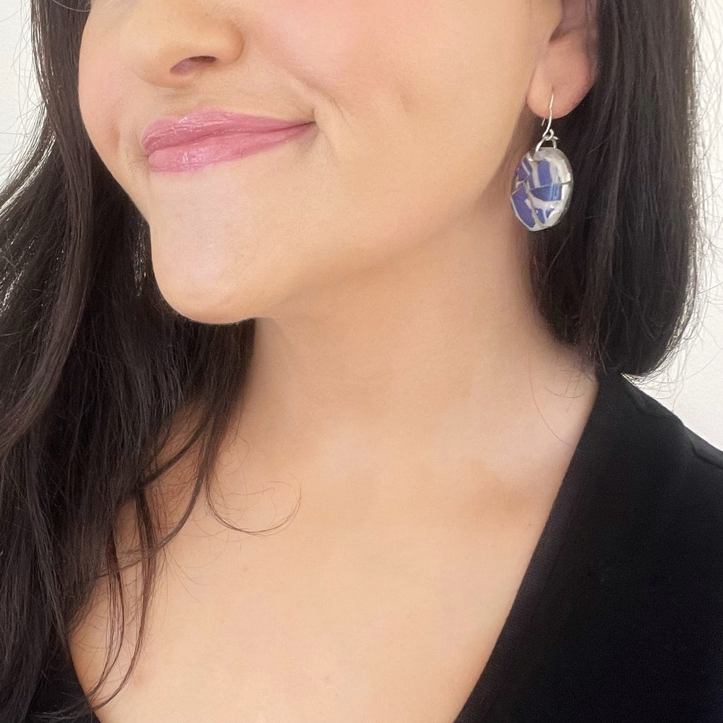 Revived Ceramic Serving Bowl Earrings