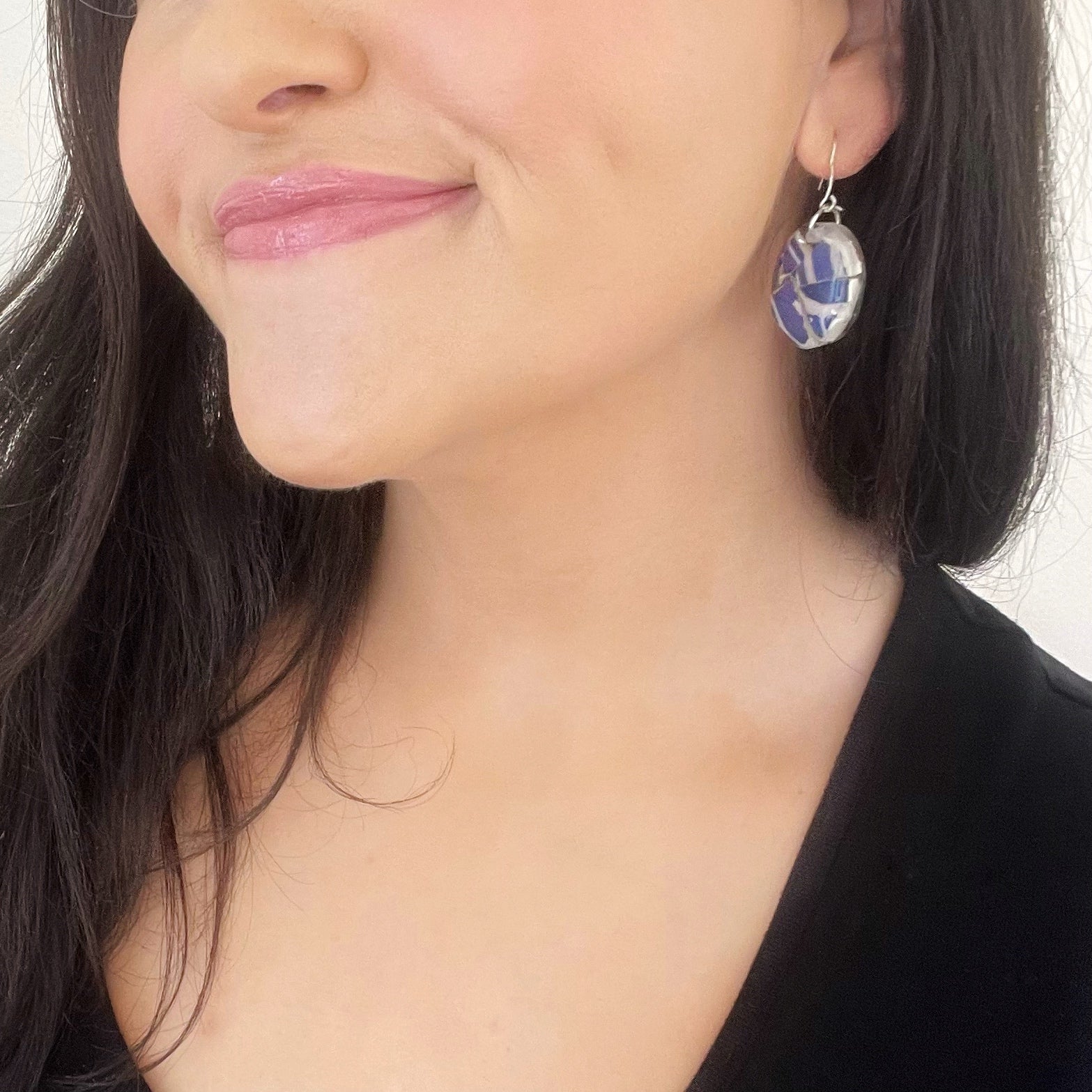 Revived Ceramic Serving Bowl Earrings