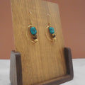 Tiger Eye, Natural Wood and Glass Beads Geometric Earrings
