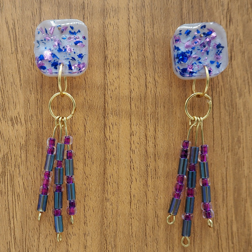 "Fuck ICE" Morse Code Resin Dangle Earrings