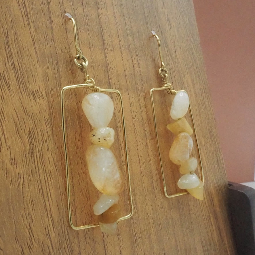 Citrine Chunk Earrings