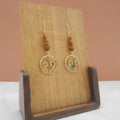 Resin Flower Earrings - With Tiger Eye and Red Agate Beads