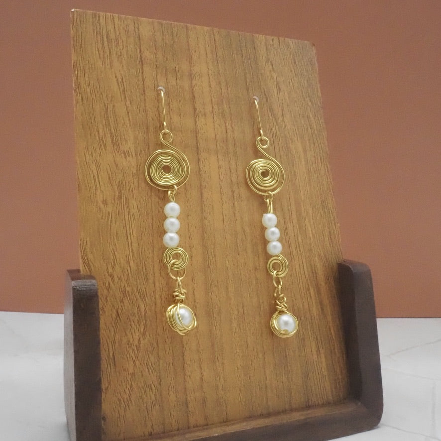 Faux Pearl Dangle Earrings