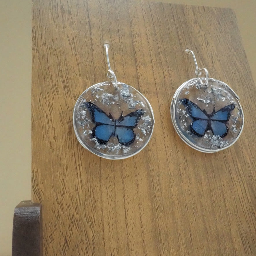 Resin Butterfly Dangle Earrings