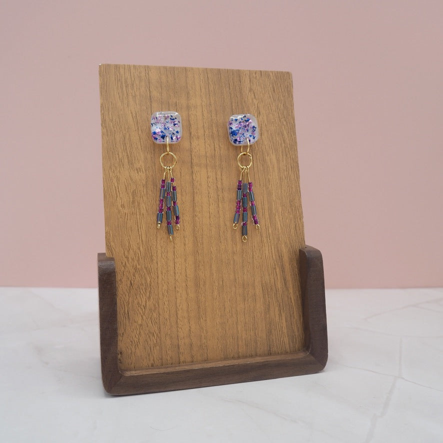 "Fuck ICE" Morse Code Resin Dangle Earrings
