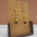 Geometric Earrings with Crackled Quartzite, Green Aventurine and Wood Beads