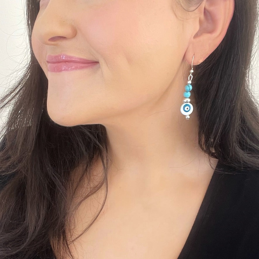 Evil Eye Dangle Earrings
