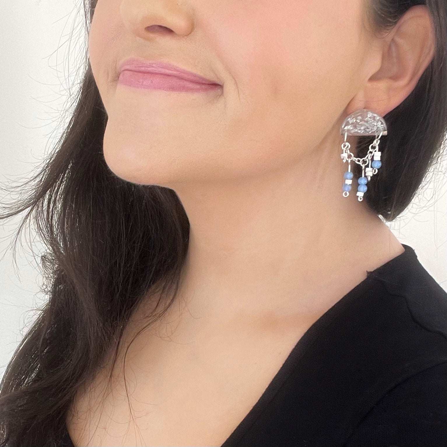 "Fuck Trump" Morse Code Resin Dangle Earrings
