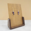 Amethyst, Purple Agate and Faux Pearl Geometric Dangle Earrings