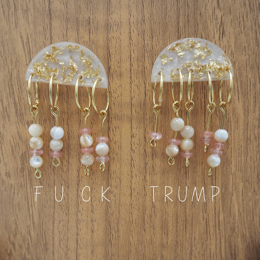 "Fuck Trump" Morse Code Resin Earrings