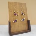 Geometric Dangle Earrings with Amethyst Dyed Serpentine Jasper