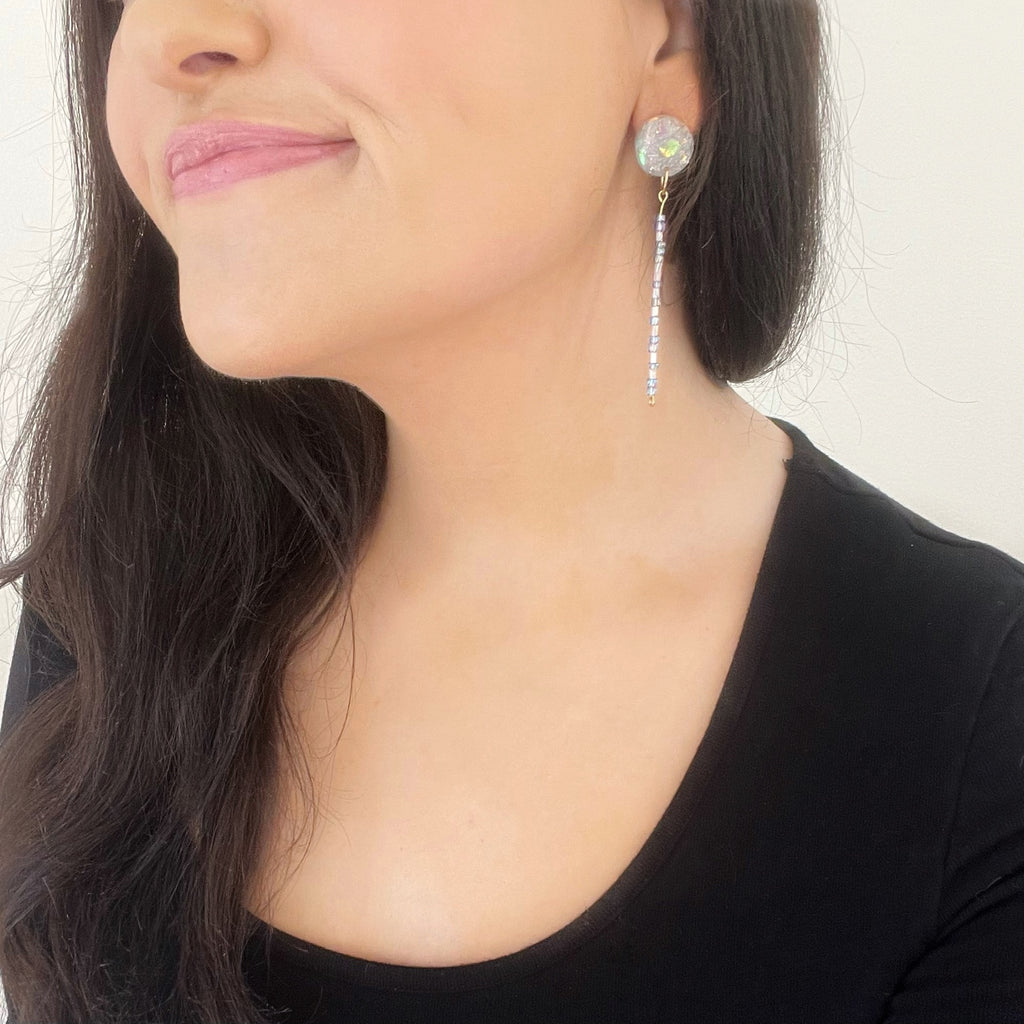 "Fuck ICE" Morse Code Resin Dangle Earrings