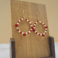 Bead Wrapped Dangle Hoop Earrings