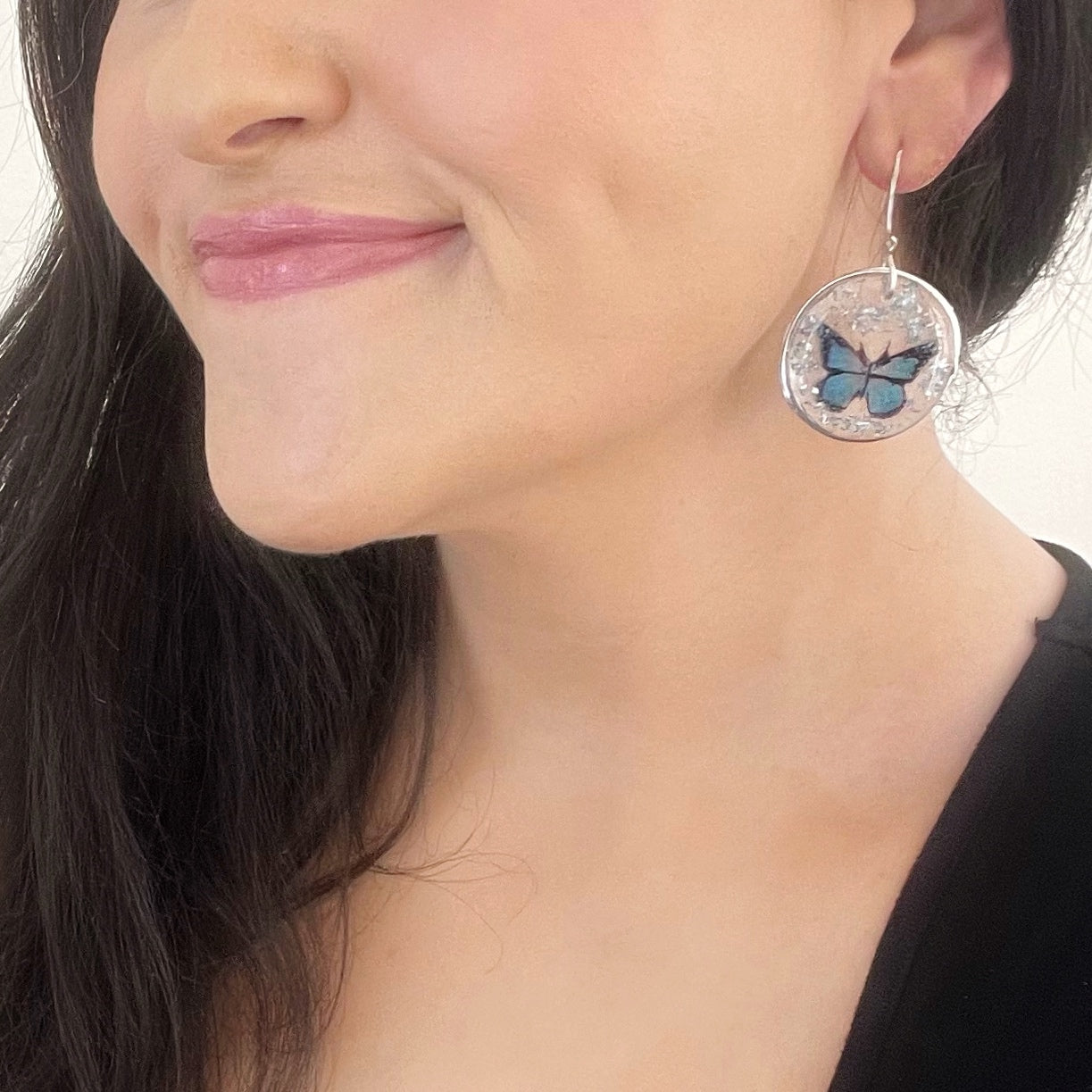 Resin Butterfly Dangle Earrings
