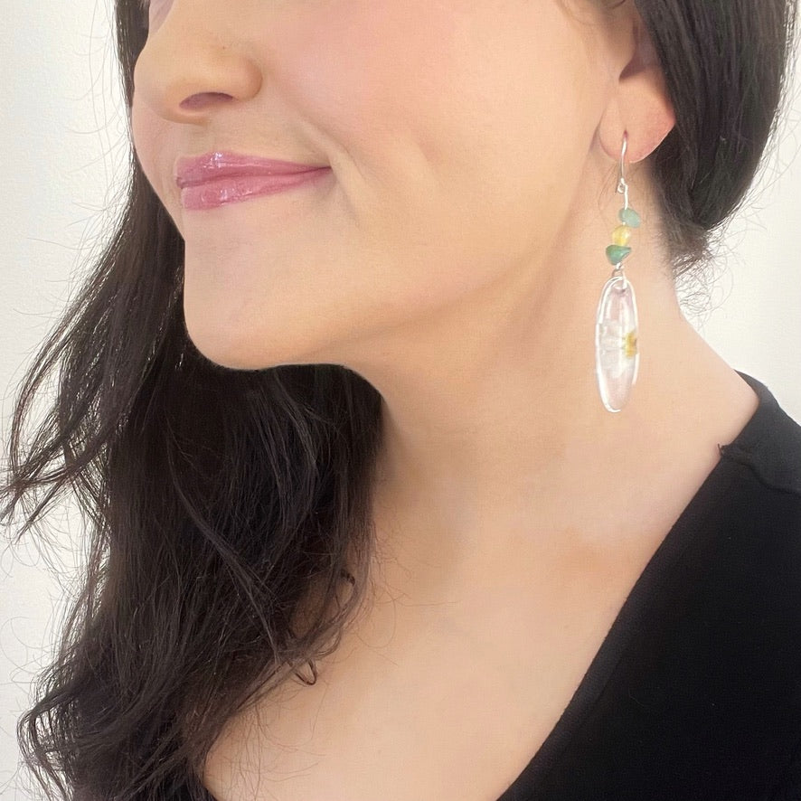 Daisy Resin Dangle Earrings