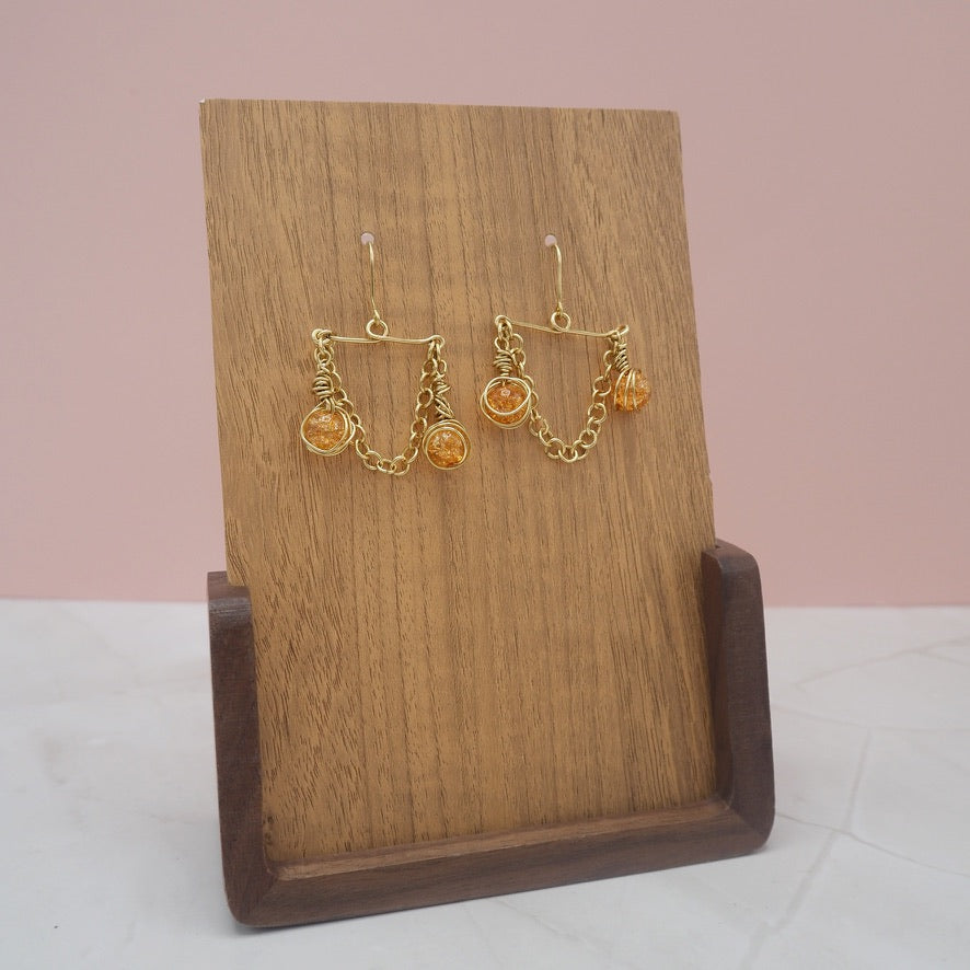 Crackled Quartzite Chain Drop Earrings