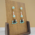 Stud Cat Dangle Earrings