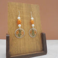 Flower Resin Earrings with Dyed Quartz and Faux Pearls