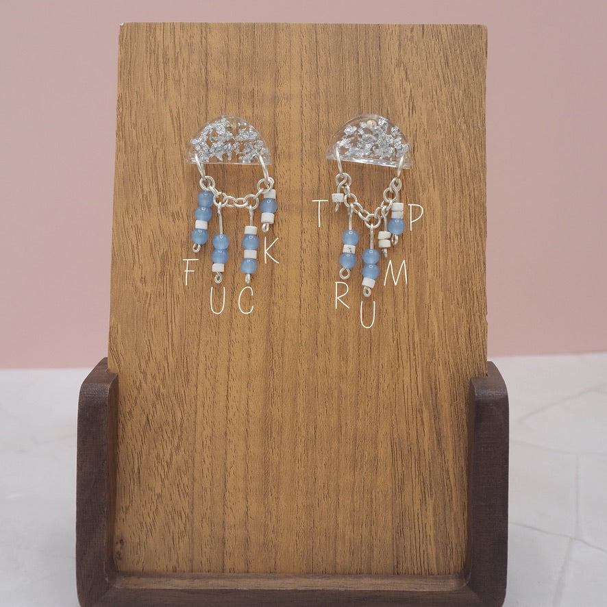 "Fuck Trump" Morse Code Resin Dangle Earrings