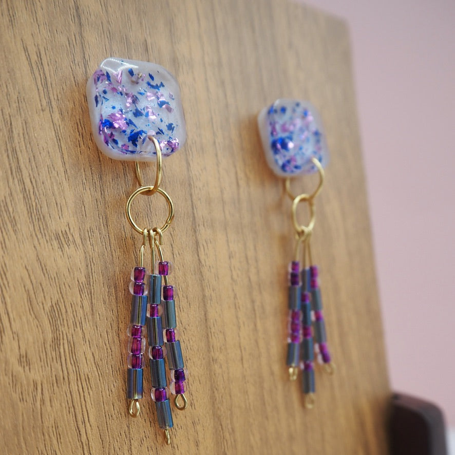 "Fuck ICE" Morse Code Resin Dangle Earrings