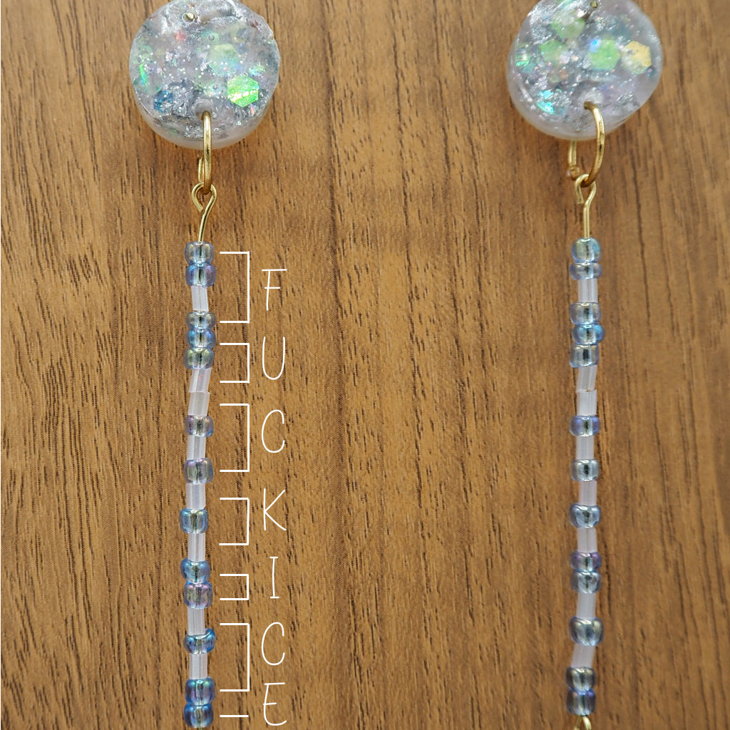 "Fuck ICE" Morse Code Resin Dangle Earrings